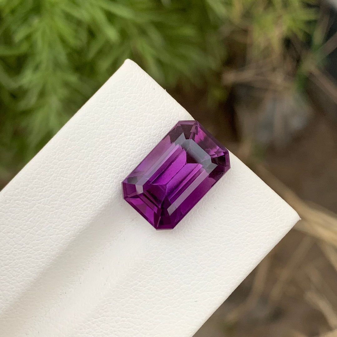 8.75 Carats Faceted Emerald Shape Amethyst
