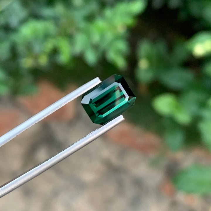 4.25 Carats Faceted Emerald Shape Green Tourmaline