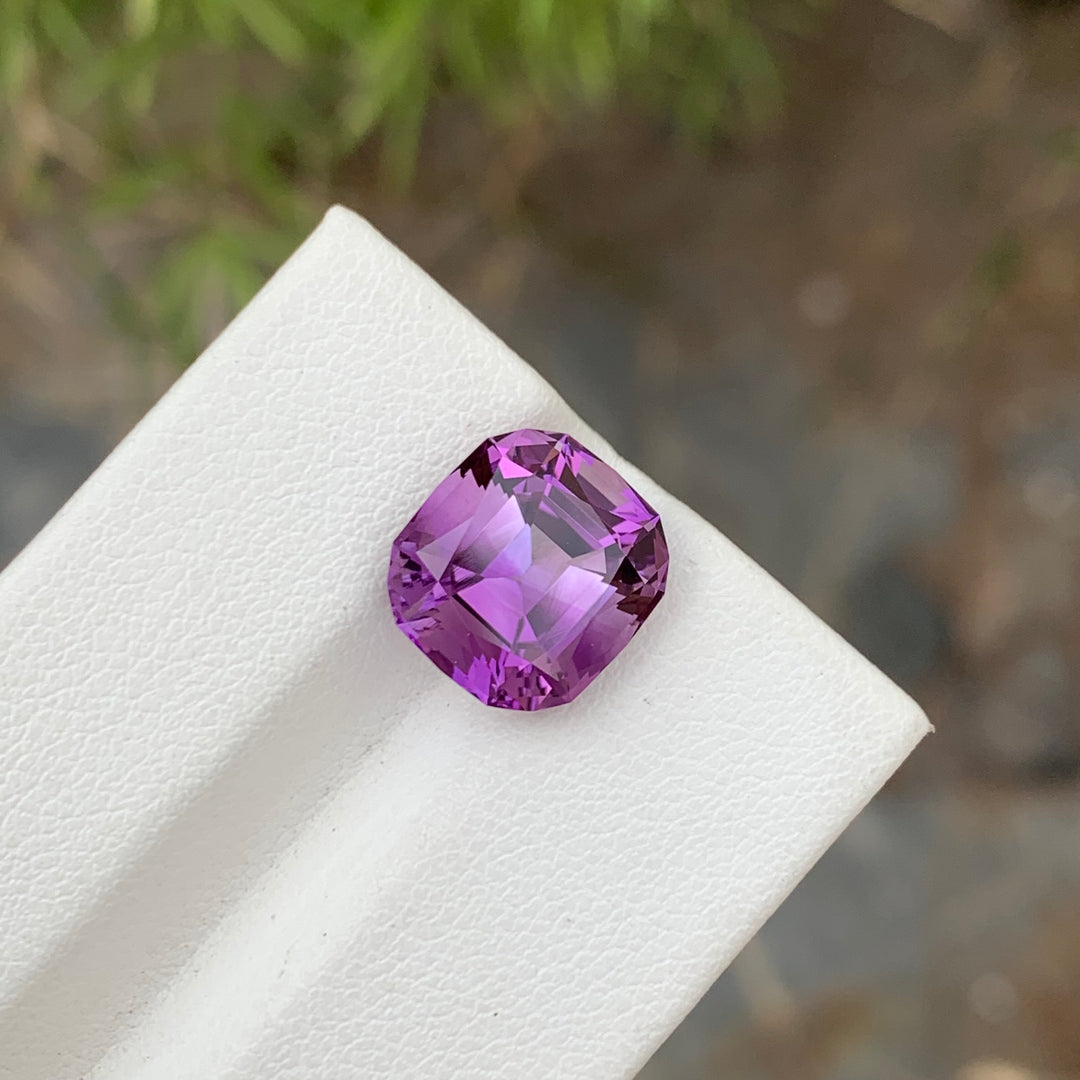 5.00 Carats Faceted Cushion Shape Amethyst