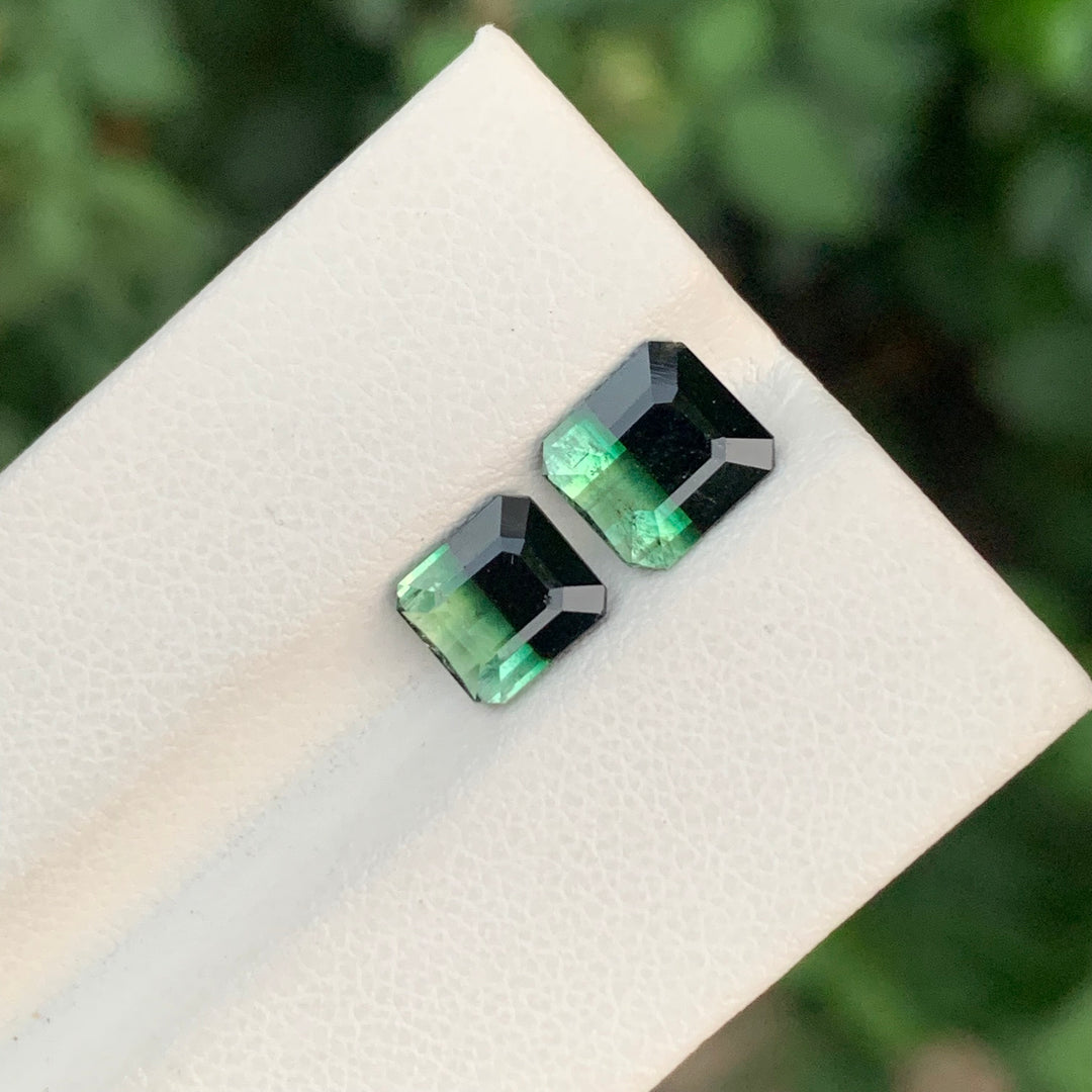 3.20 Carats Faceted Dual Bicolor Tourmaline Pieces