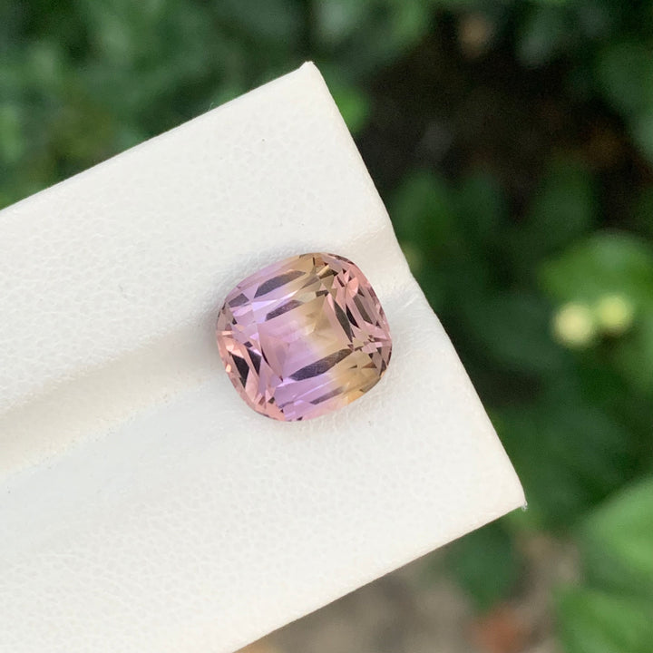 5.85 Carats Faceted Cushion Cut Brazilian Ametrine