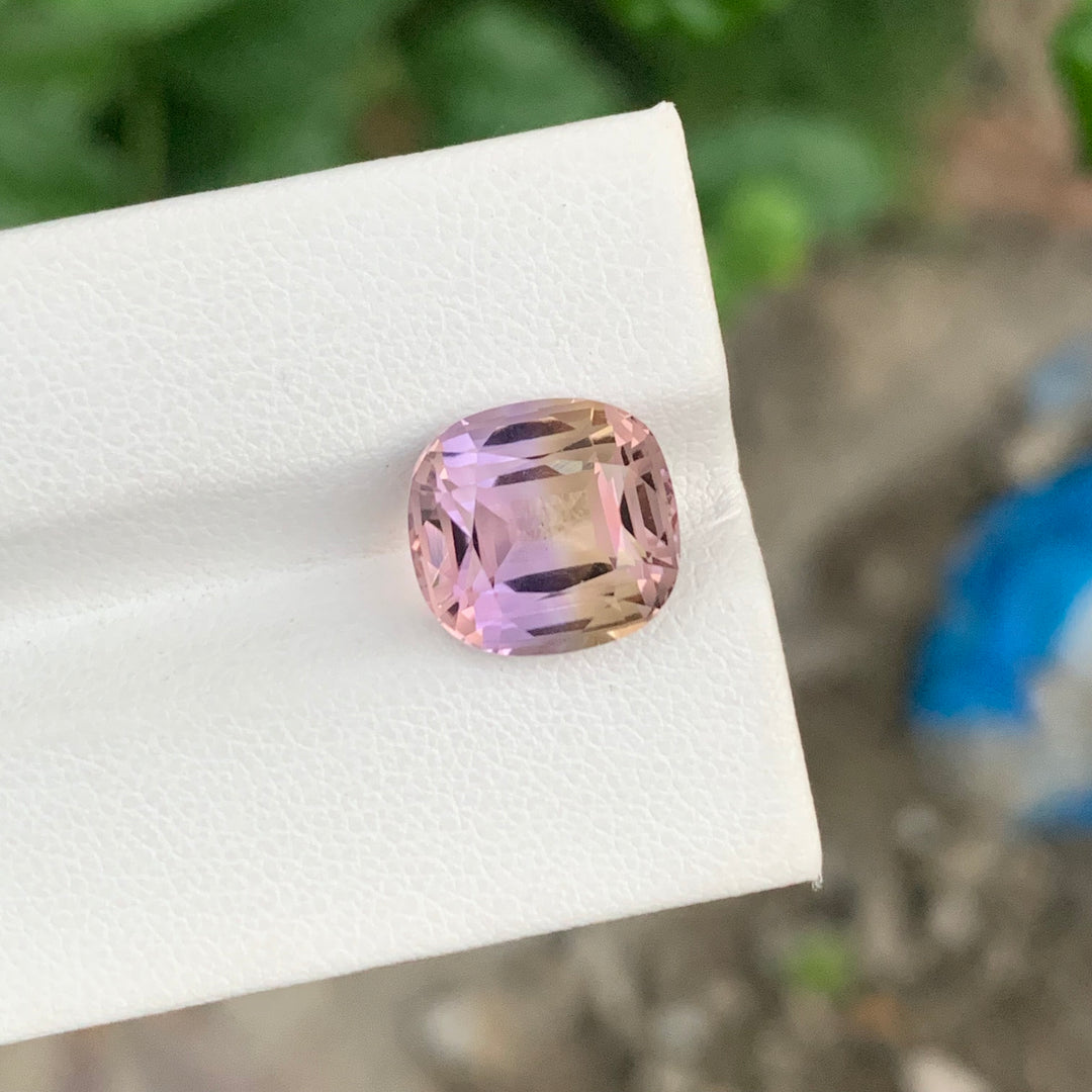 5.85 Carats Faceted Cushion Cut Brazilian Ametrine