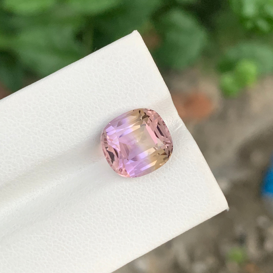 5.85 Carats Faceted Cushion Cut Brazilian Ametrine