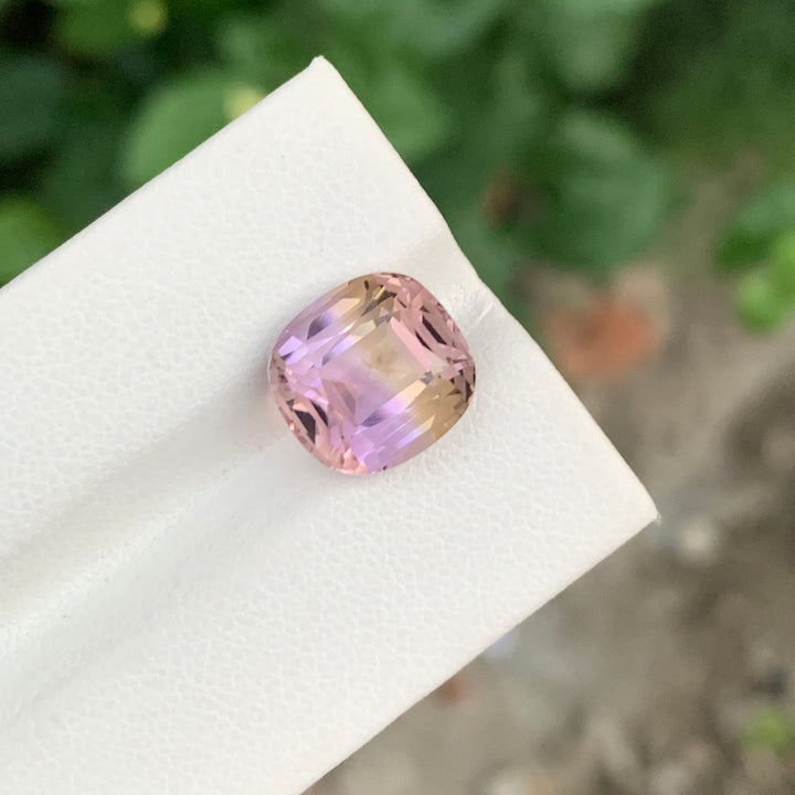 5.85 Carats Faceted Cushion Cut Brazilian Ametrine