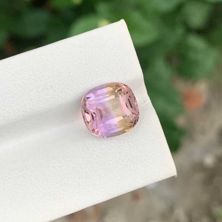 5.85 Carats Faceted Cushion Cut Brazilian Ametrine