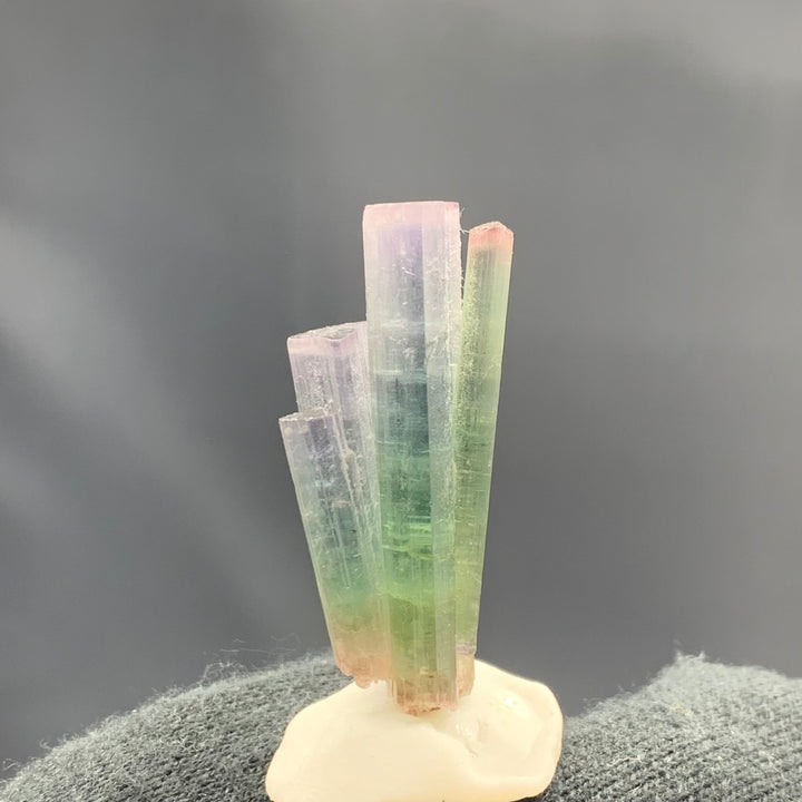 Stunning Natural Bi Color Tourmaline Crystal Bunch From Paprook