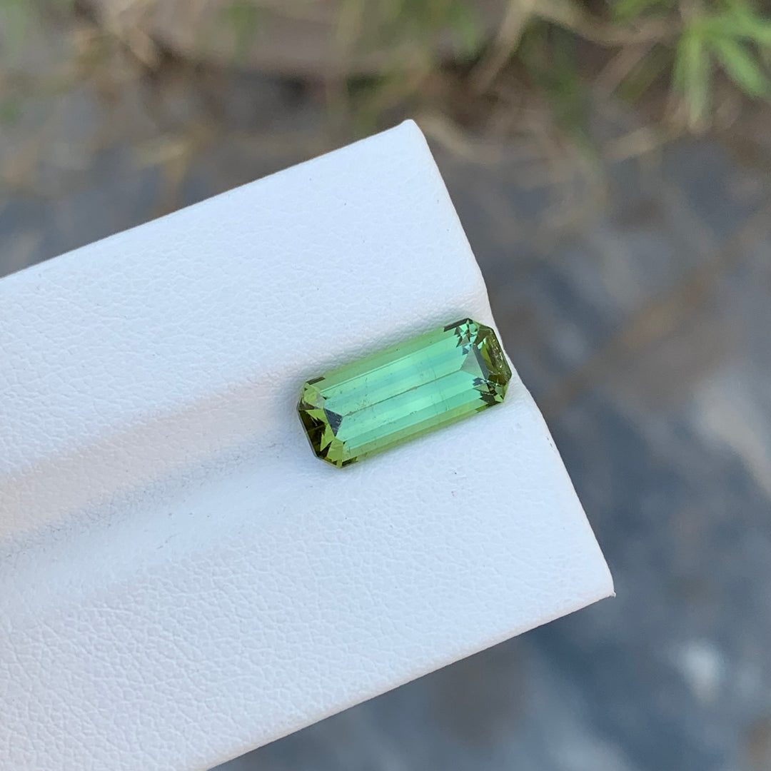 3.80 Carats Faceted Emerald Shape Green Tourmaline