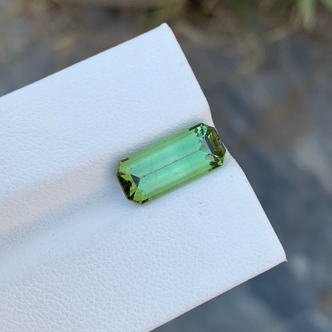 3.80 Carats Faceted Emerald Shape Green Tourmaline