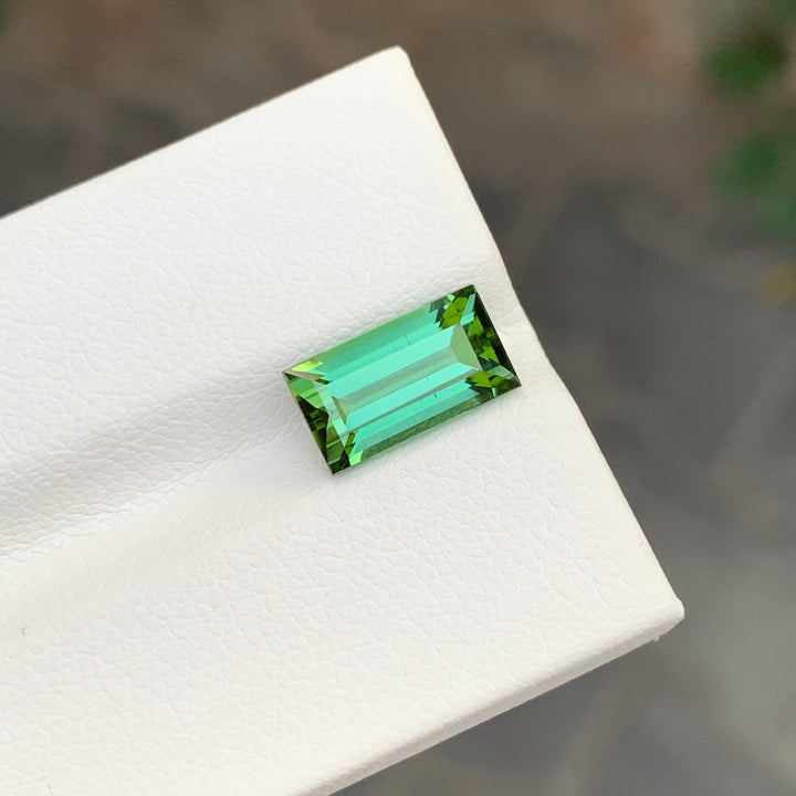 3.15 Carats Loose Green Tourmaline Baguette Shape