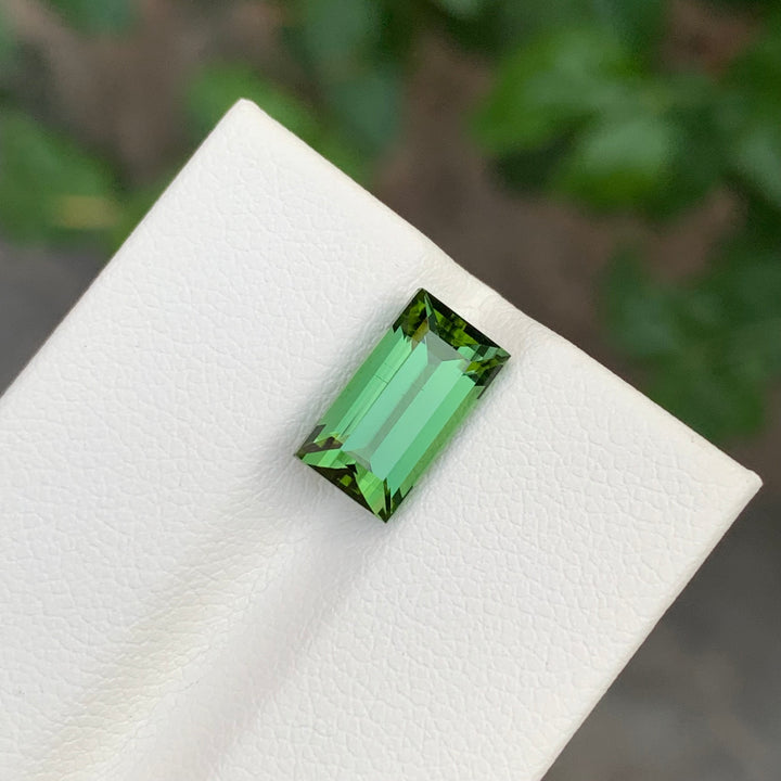 3.15 Carats Loose Green Tourmaline Baguette Shape