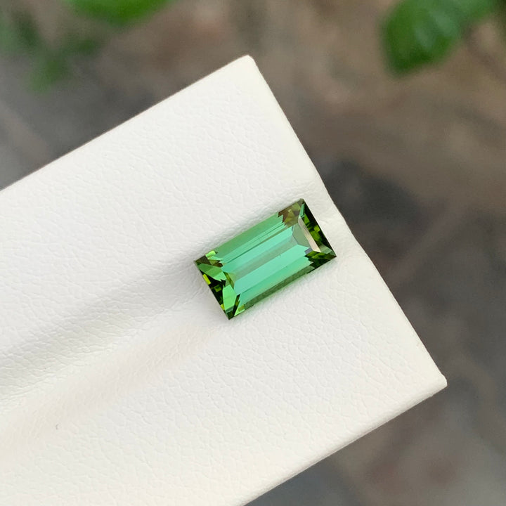 3.15 Carats Loose Green Tourmaline Baguette Shape