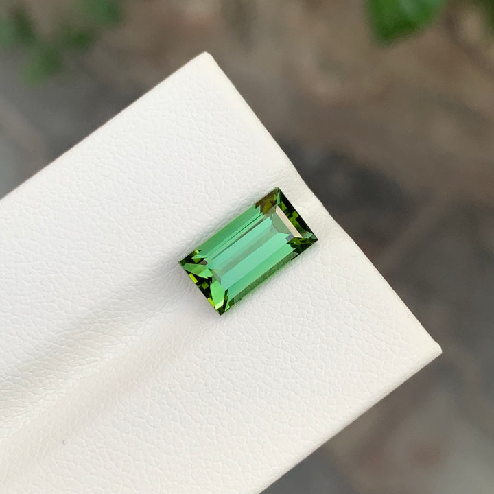 3.15 Carats Loose Green Tourmaline Baguette Shape