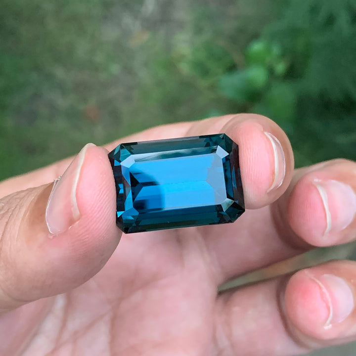 42.20 Carats Loose London Blue Topaz Emerald Shape