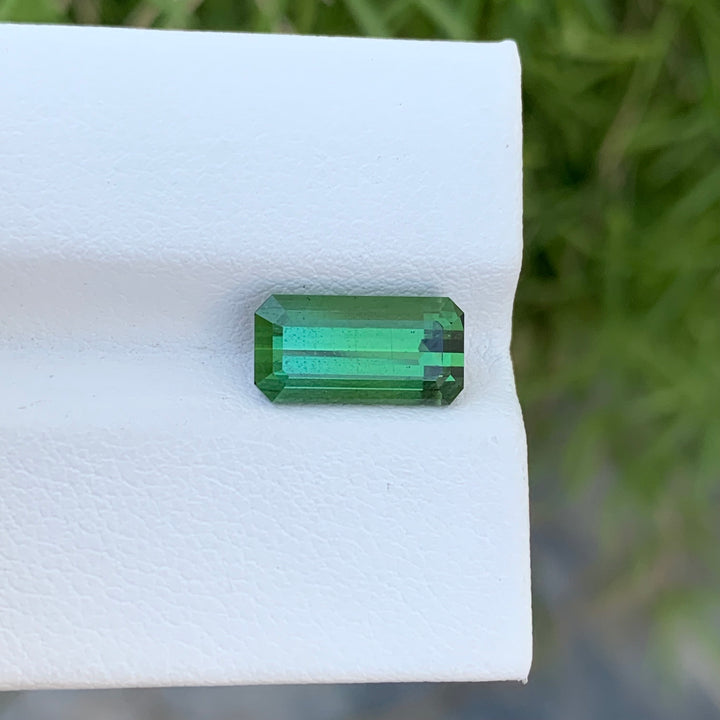 2.75 Carats Faceted Emerald Shape Green Tourmaline
