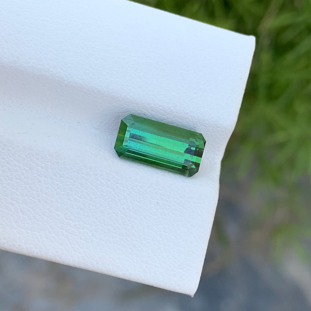 2.75 Carats Faceted Emerald Shape Green Tourmaline