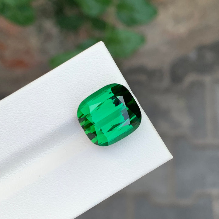 16.35 Carats Top Quality Loose Green Tourmaline Cushion Shape