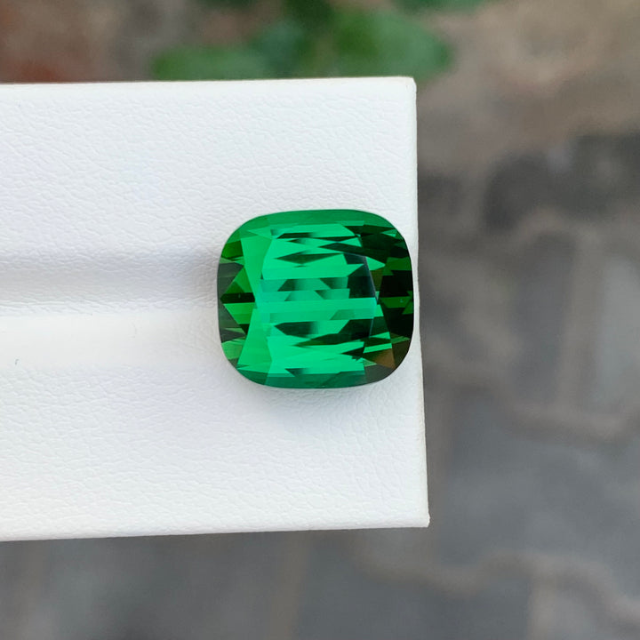 16.35 Carats Top Quality Loose Green Tourmaline Cushion Shape