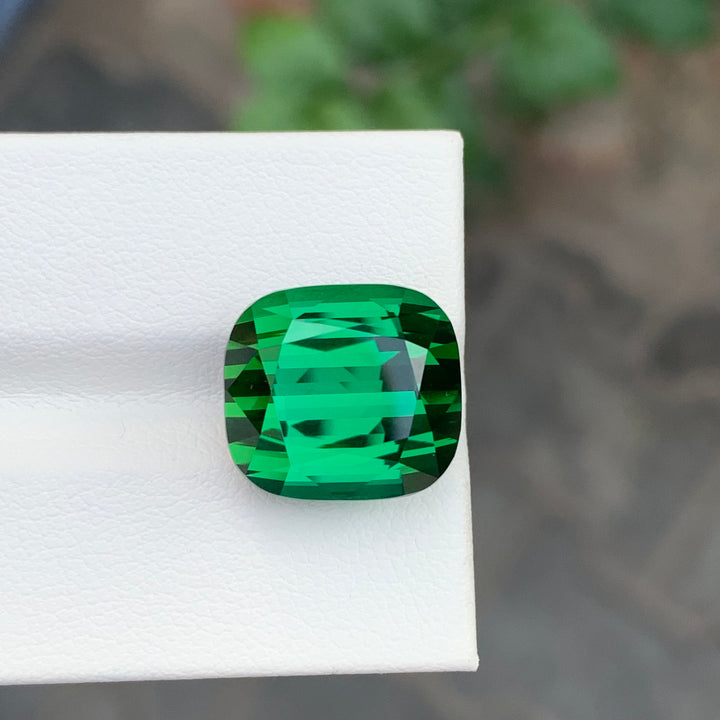 16.35 Carats Top Quality Loose Green Tourmaline Cushion Shape