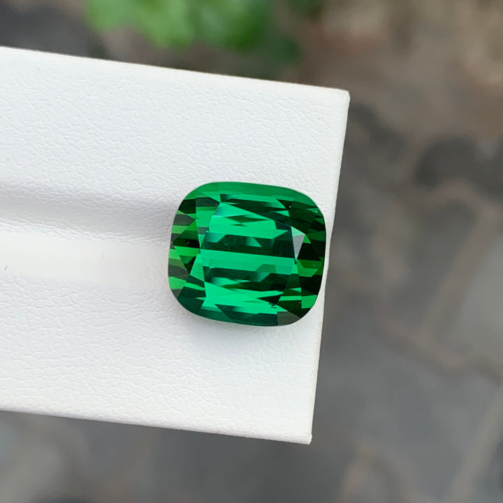 16.35 Carats Top Quality Loose Green Tourmaline Cushion Shape