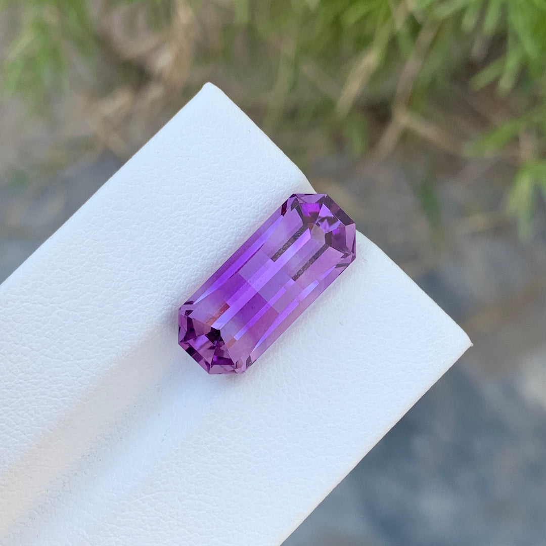 8.30 Carats Faceted Emerald Shape Amethyst