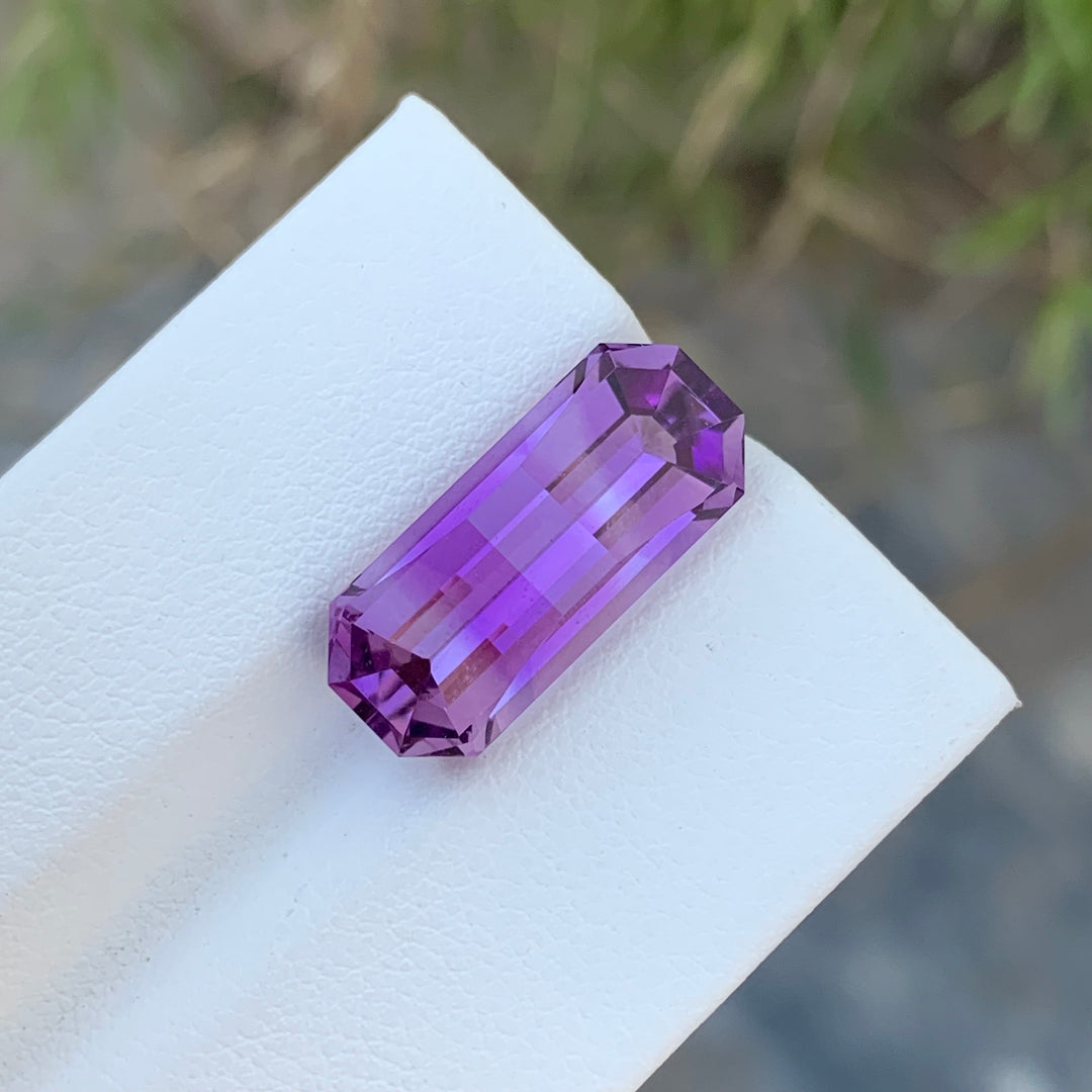 8.30 Carats Faceted Emerald Shape Amethyst