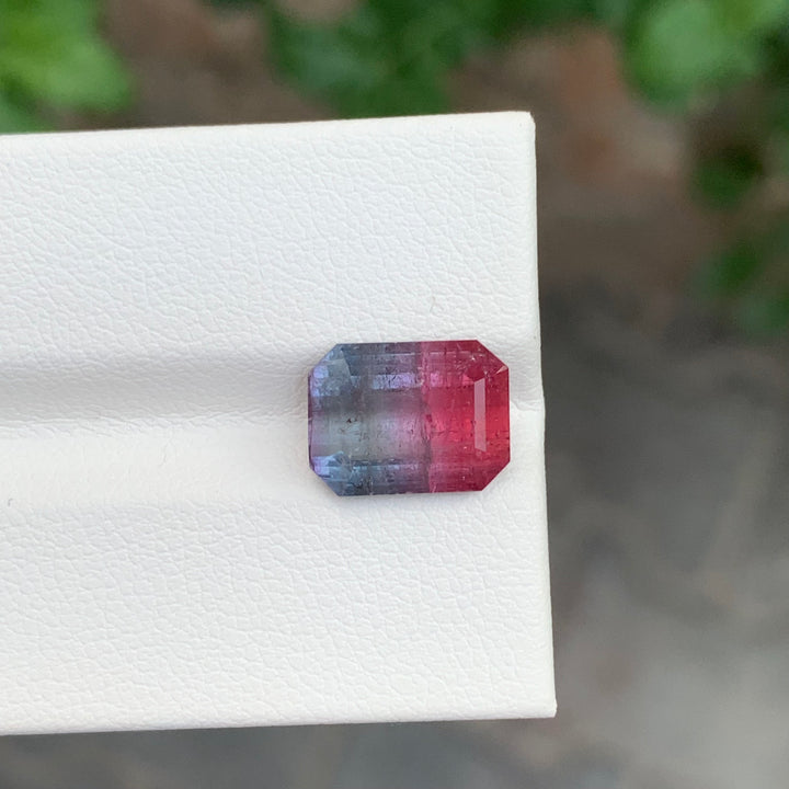 4.30 Carats Loose Bicolor Tourmaline Emerald Shape