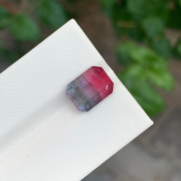 4.30 Carats Loose Bicolor Tourmaline Emerald Shape