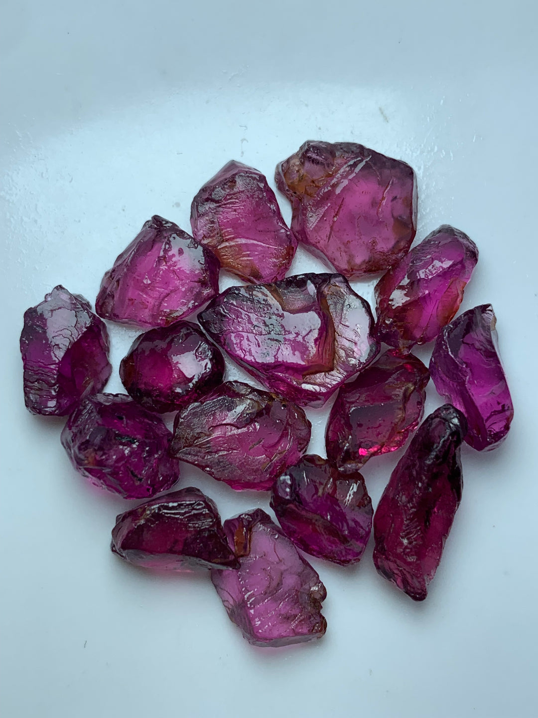 9.44 Grams Faceting Grade Pinkish Red Rhodolite Garnet