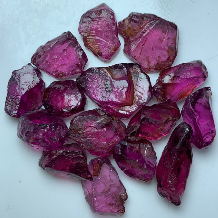 9.44 Grams Faceting Grade Pinkish Red Rhodolite Garnet