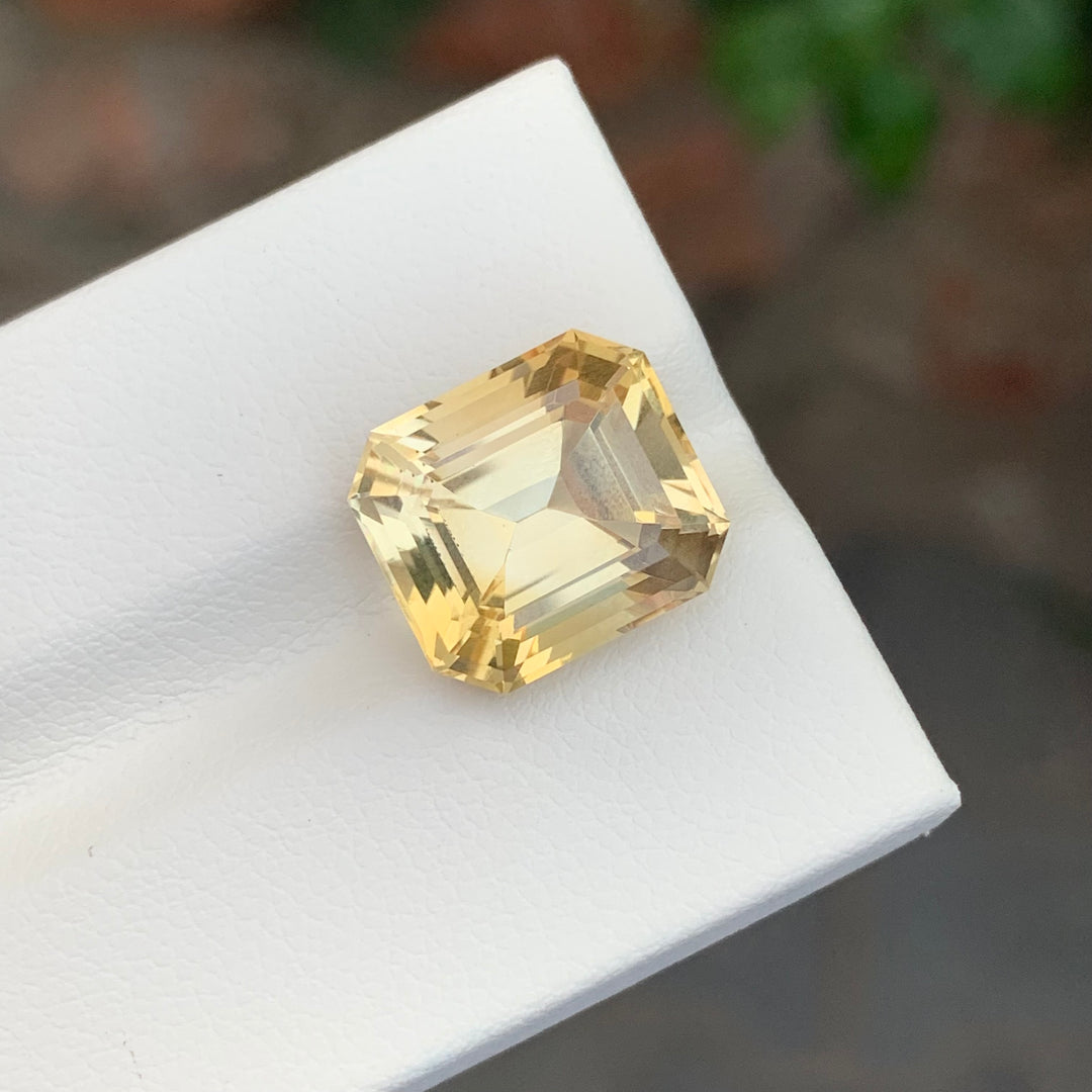 7.45 Carats Loose Citrine Emerald Shape