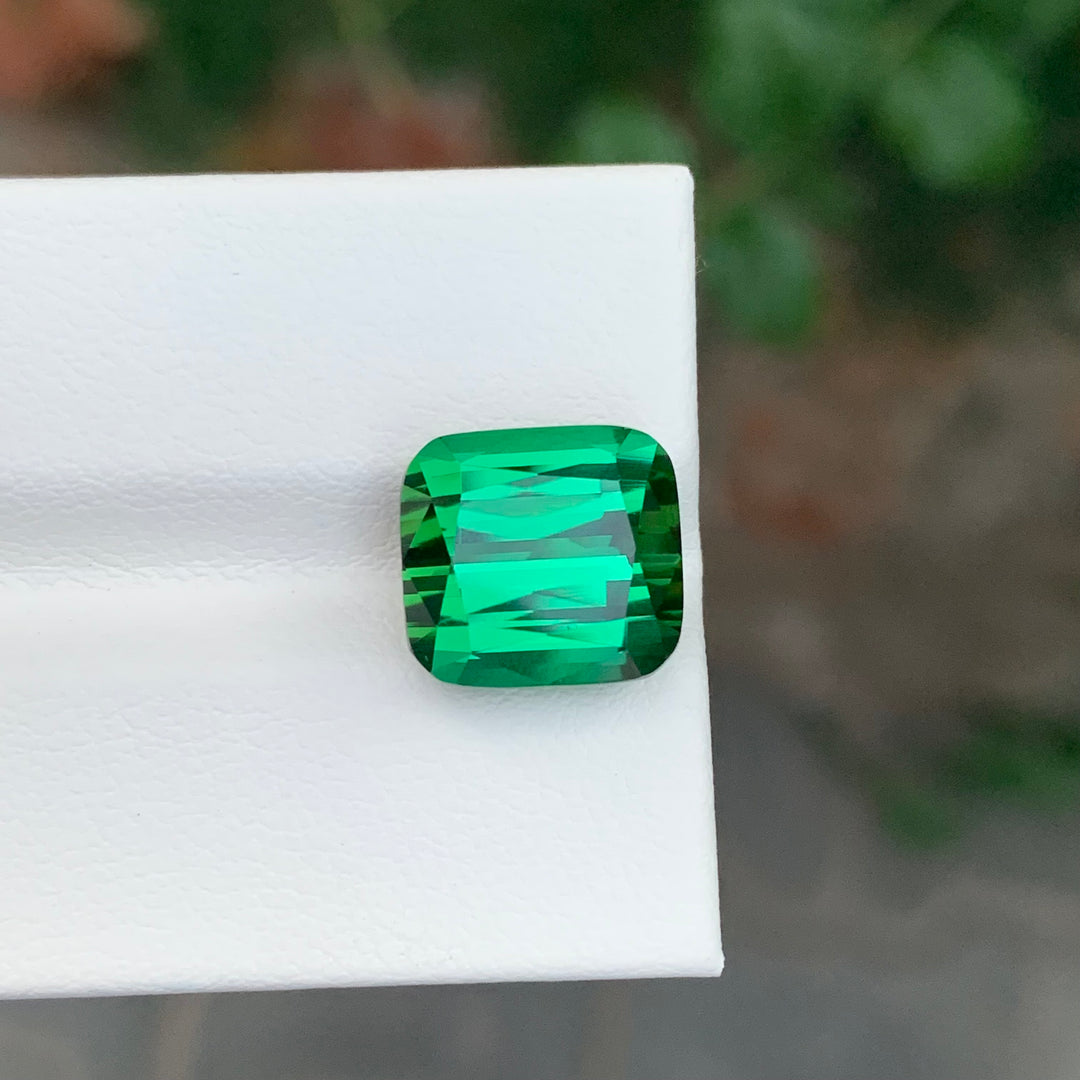 8.65 Carats Loose Green Tourmaline Cushion Shape