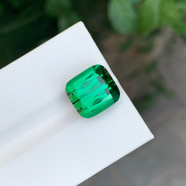 8.65 Carats Loose Green Tourmaline Cushion Shape