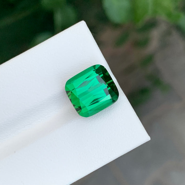 8.65 Carats Loose Green Tourmaline Cushion Shape