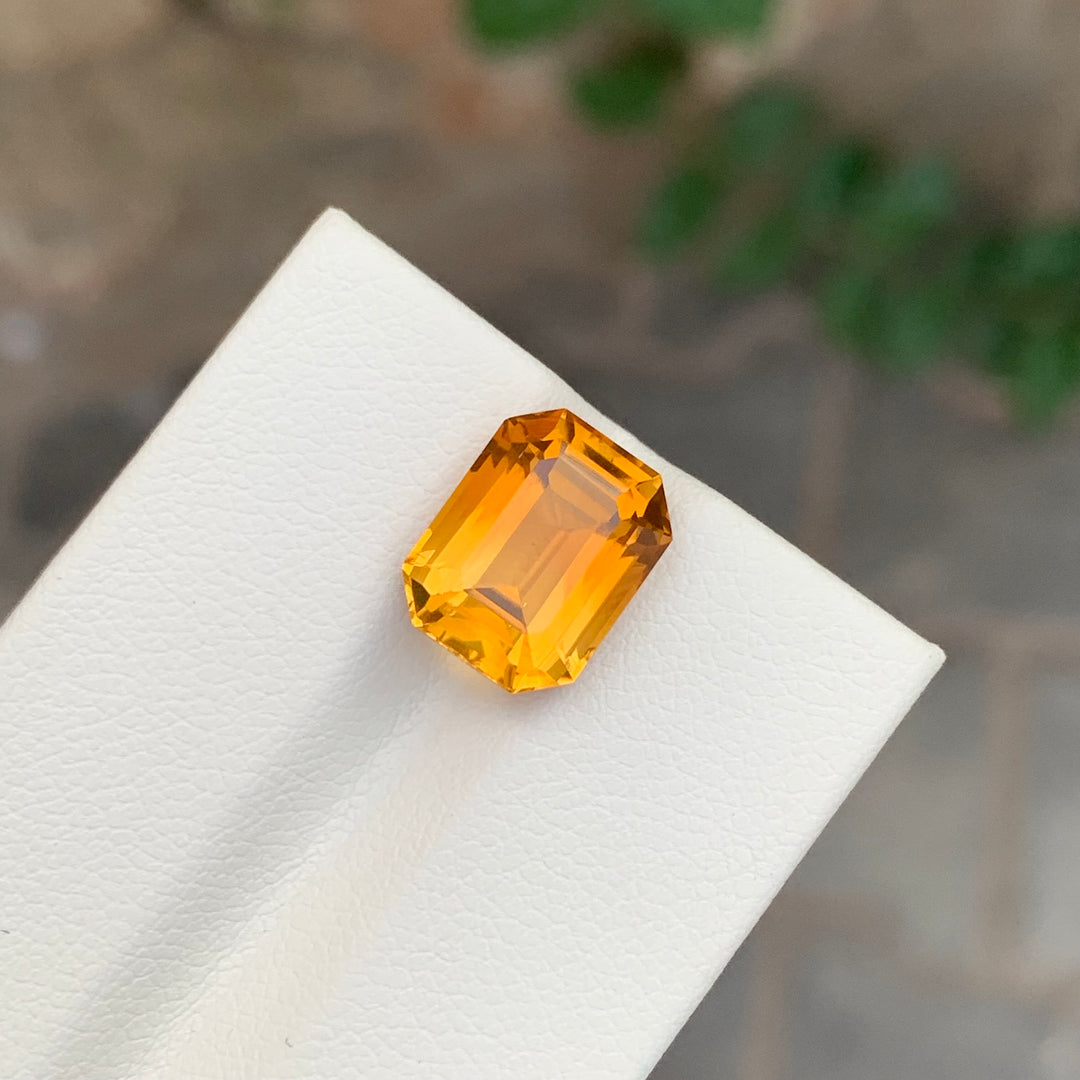 5.15 Carats Loose Orange Citrine Emerald Shape