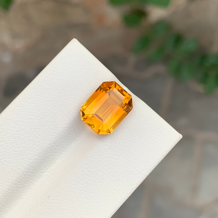 5.15 Carats Loose Orange Citrine Emerald Shape