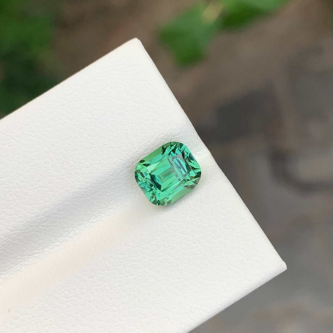 2.25 Carats Loose Green Tourmaline Cushion Cut