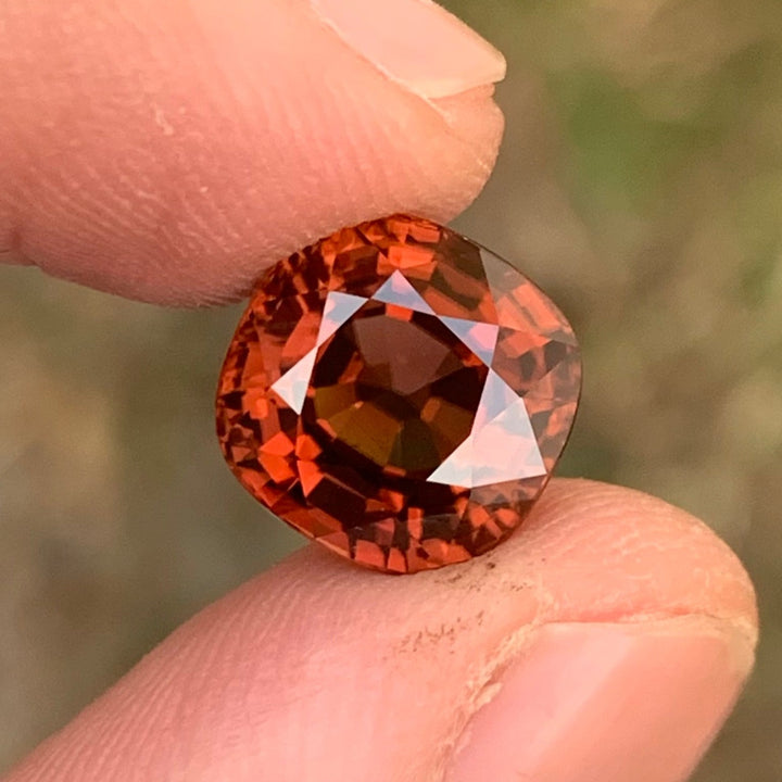 7.10 Carats Lovely Natural Faceted Cushion Shape Red Zircon