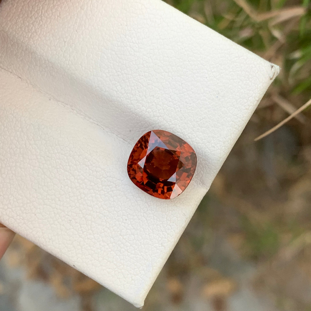 7.10 Carats Lovely Natural Faceted Cushion Shape Red Zircon