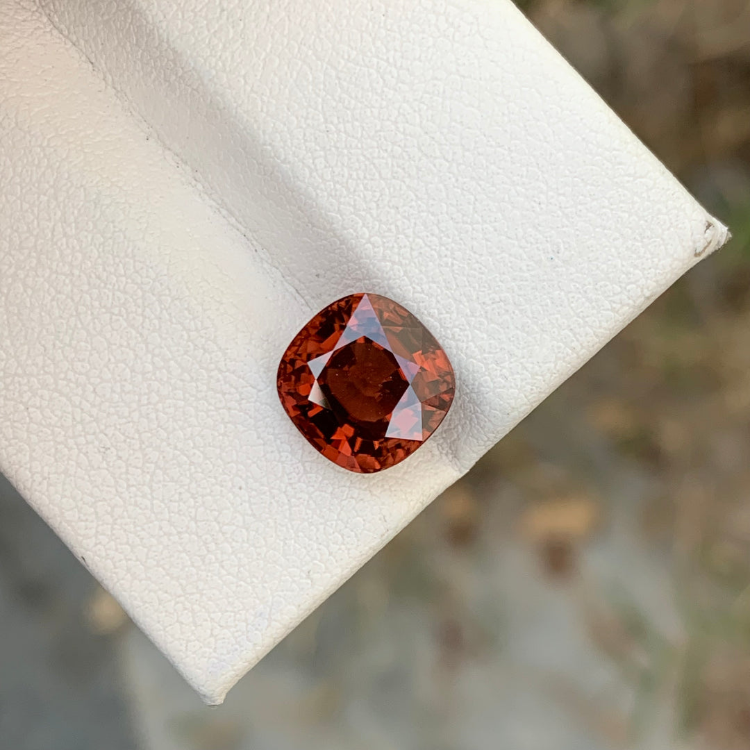 7.10 Carats Lovely Natural Faceted Cushion Shape Red Zircon