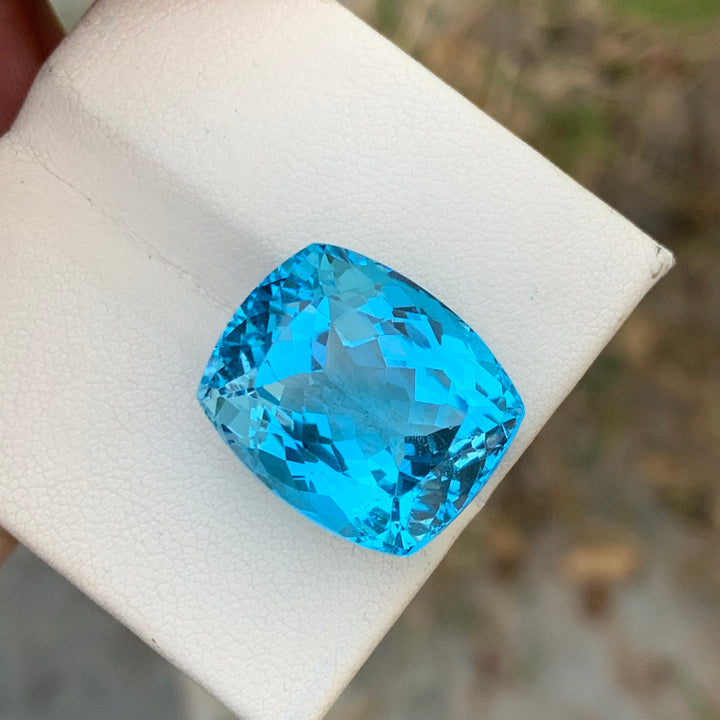 31.20 Carats Gorgeous Loose Cushion Shape Swiss Blue Topaz