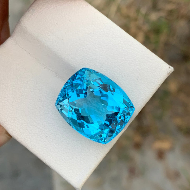 31.20 Carats Gorgeous Loose Cushion Shape Swiss Blue Topaz