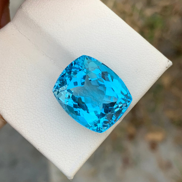 31.20 Carats Gorgeous Loose Cushion Shape Swiss Blue Topaz