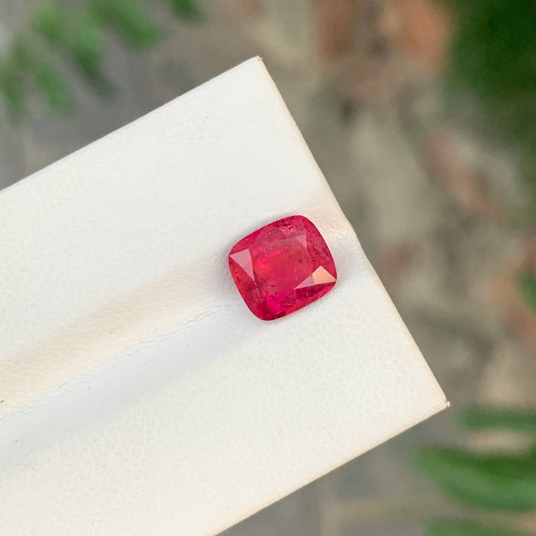 2.30 Carats Cushion Shape Loose Rubellite Tourmaline Gemstone