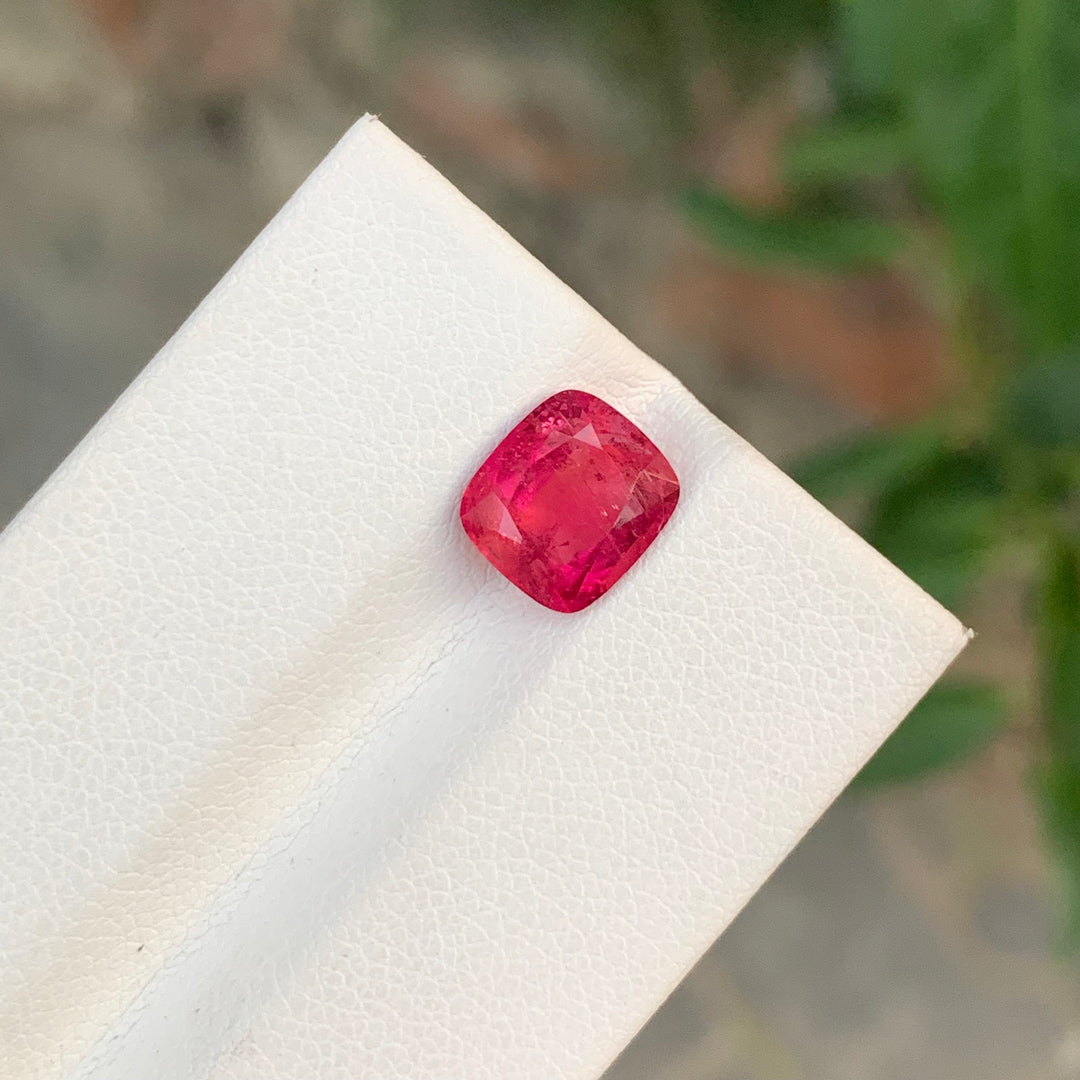 2.30 Carats Cushion Shape Loose Rubellite Tourmaline Gemstone