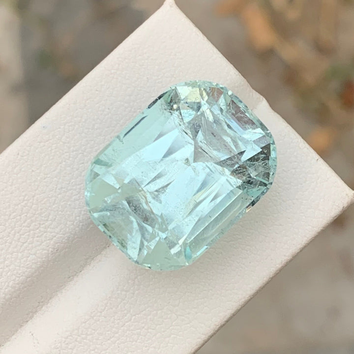 21 mm Long Gorgeous Cushion Shape Loose Aquamarine With Inclusions