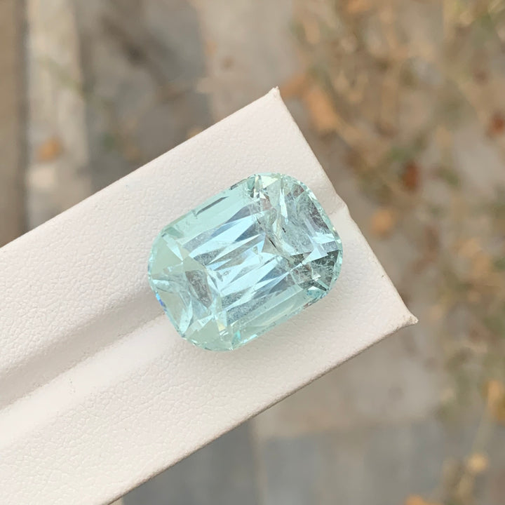 21 mm Long Gorgeous Cushion Shape Loose Aquamarine With Inclusions