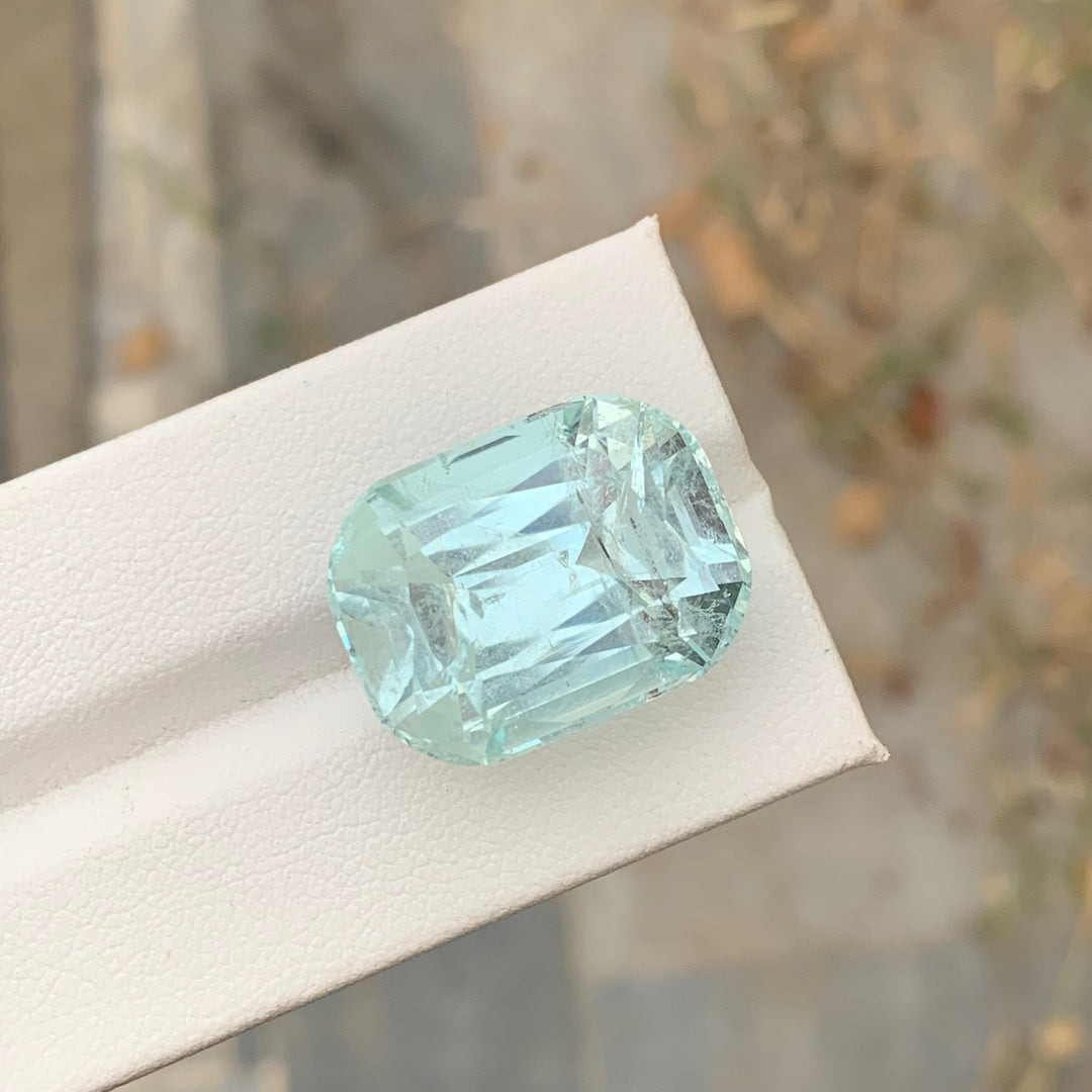 21 mm Long Gorgeous Cushion Shape Loose Aquamarine With Inclusions