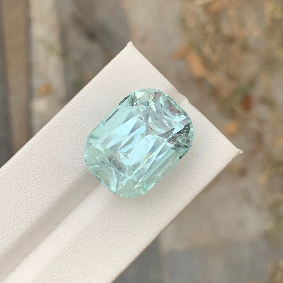 21 mm Long Gorgeous Cushion Shape Loose Aquamarine With Inclusions