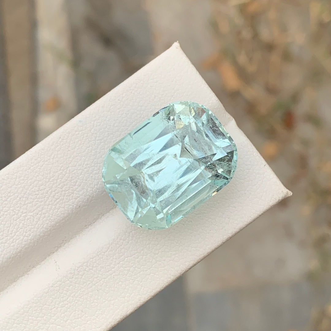 21 mm Long Gorgeous Cushion Shape Loose Aquamarine With Inclusions