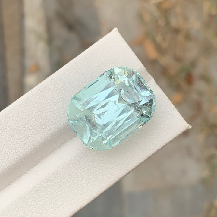 21 mm Long Gorgeous Cushion Shape Loose Aquamarine With Inclusions